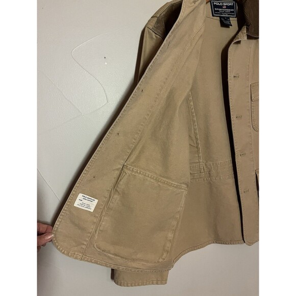 Polo Sport VTG Women’s M Canvas, Suede, Corduroy Barn Coat, Hunting Chore Jacket - Picture 10 of 10
